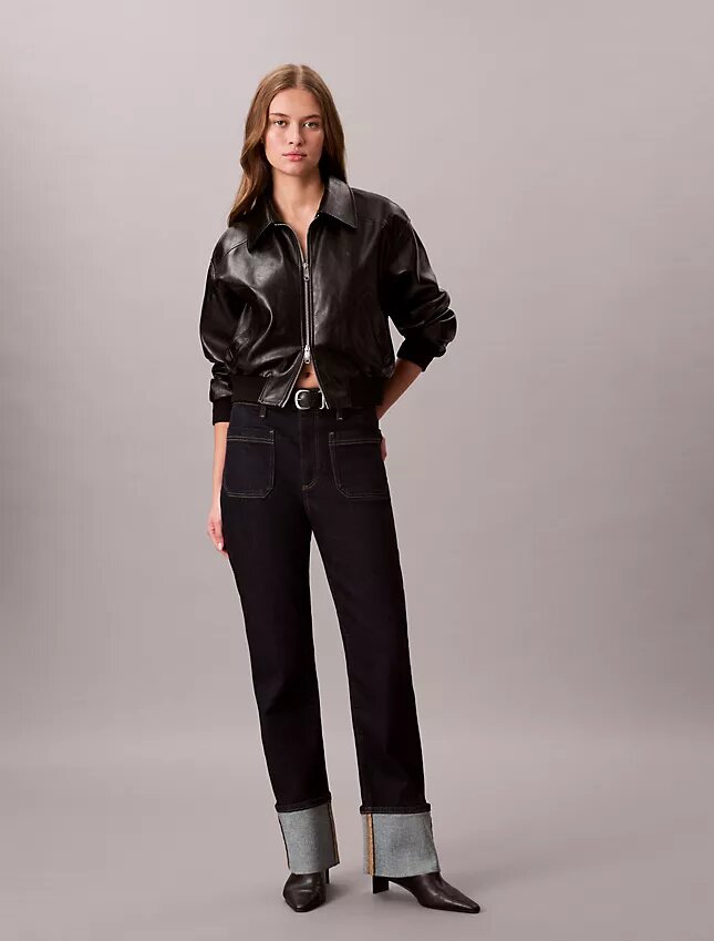 Jeans dritti con risvolto Jeans dritti con risvolto