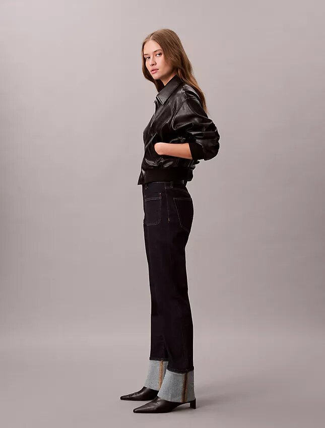 Jeans dritti con risvolto Jeans dritti con risvolto