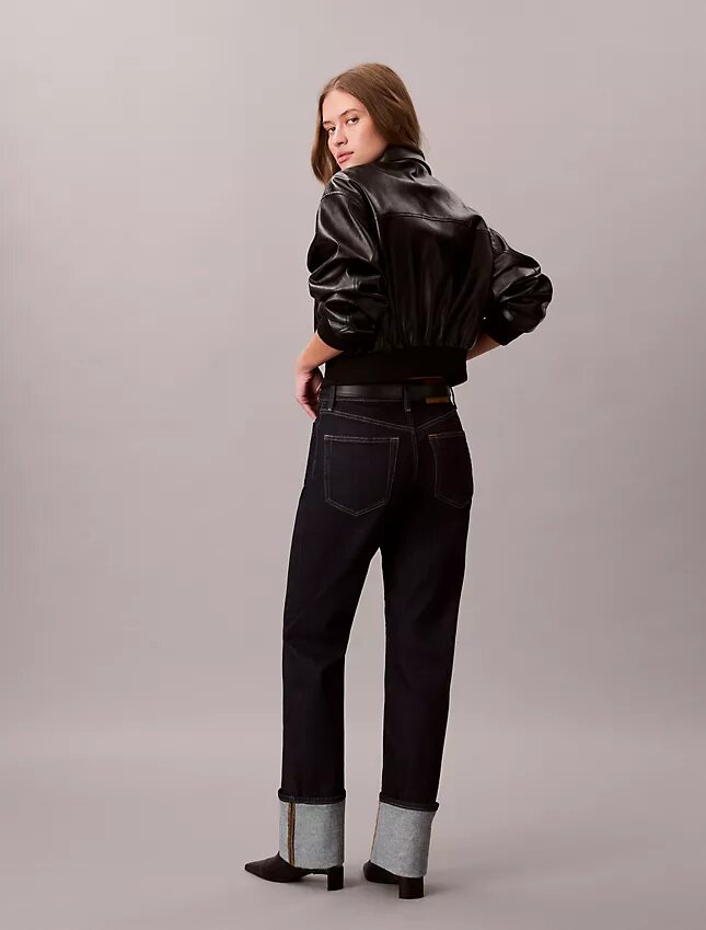 Jeans dritti con risvolto Jeans dritti con risvolto