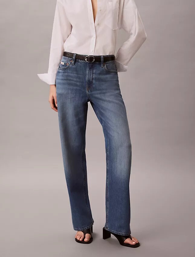 Jeans dritti in misto cotone e lino anni ’90 Jeans dritti in misto cotone e lino anni ’90