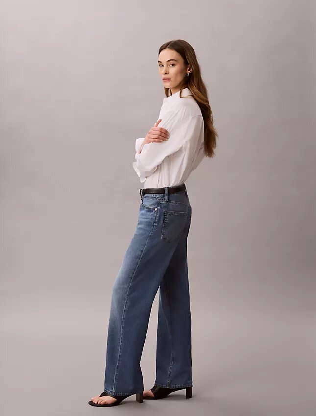 Jeans dritti in misto cotone e lino anni ’90 Jeans dritti in misto cotone e lino anni ’90