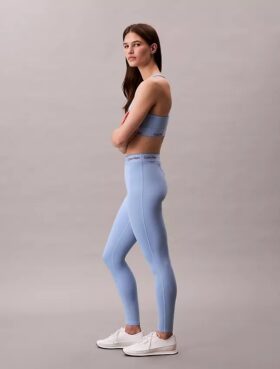 Leggings sportivi moderni a vita alta con logo, lunghezza 7/8