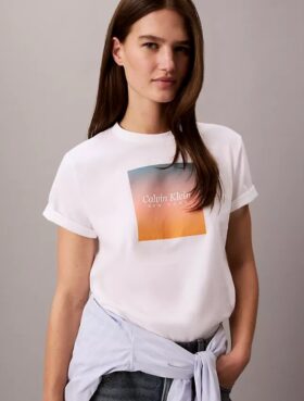 Maglietta classica con grafica tramonto