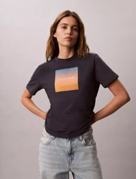 Maglietta classica con grafica tramonto