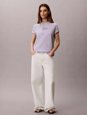 Maglietta classica con logo Calvin Script