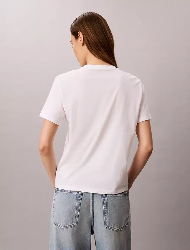 Maglietta classica con logo Calvin Script Maglietta classica con logo Calvin Script