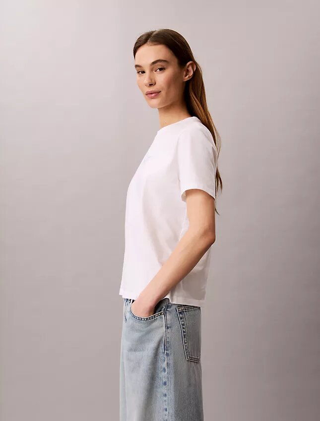 Maglietta classica con logo Calvin Script Maglietta classica con logo Calvin Script