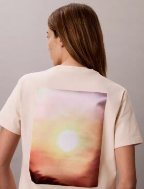 Maglietta classica in jersey rinfrescante con grafica del sole