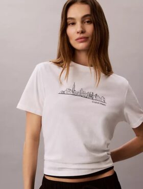Maglietta con grafica classica New York Cityscape