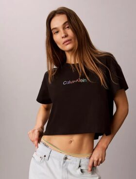 Maglietta corta boxy in Coton Stretch Lounge Pride