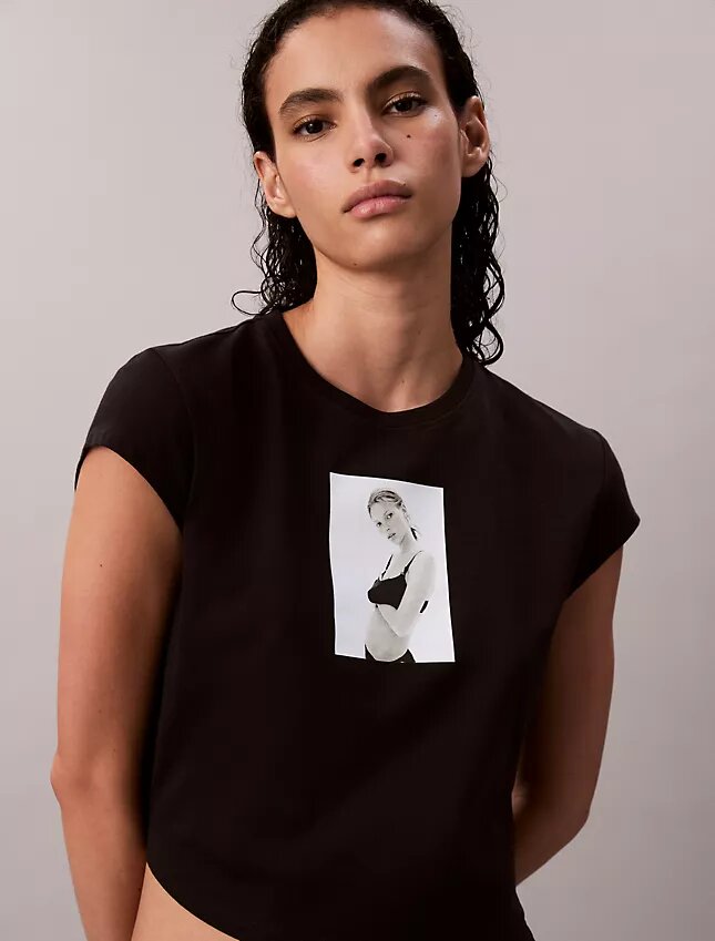 Maglietta corta con stampa Kate Moss Maglietta corta con stampa Kate Moss