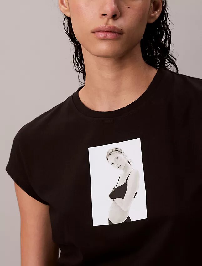 Maglietta corta con stampa Kate Moss Maglietta corta con stampa Kate Moss