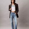 Maglietta corta in cotone e cashmere