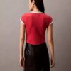 Maglietta corta in cotone e cashmere Maglietta corta in cotone e cashmere
