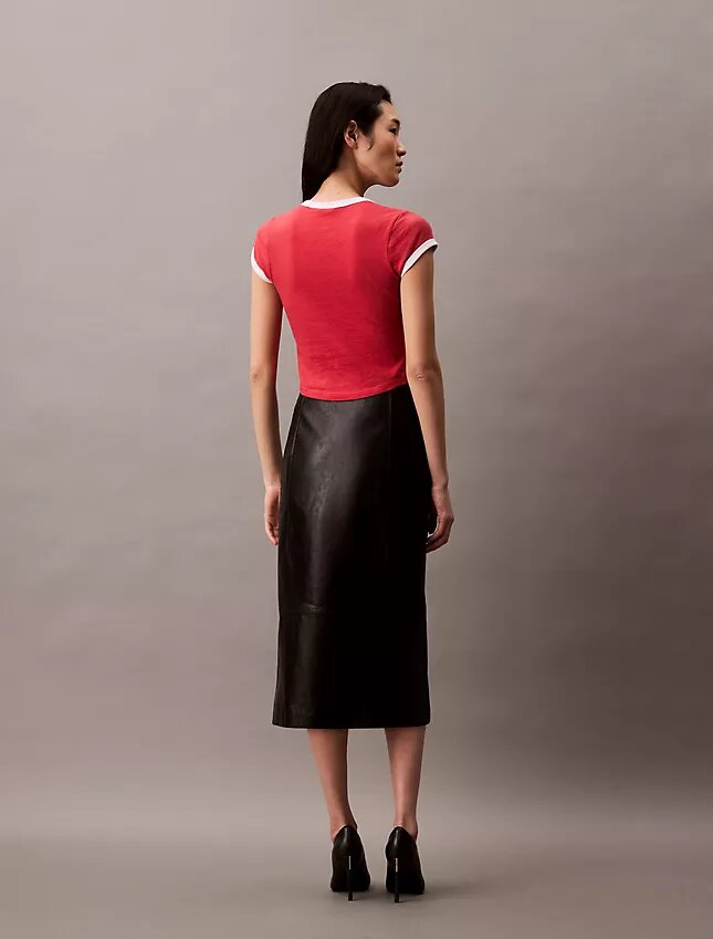 Maglietta corta in cotone e cashmere Maglietta corta in cotone e cashmere