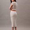 Maglietta corta in cotone Stretch a costine Maglietta corta in cotone Stretch a costine