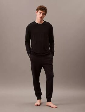 Maglietta da notte CK Black Slim a girocollo