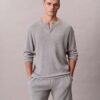 Maglietta da notte Henley in maglia a nido d’ape Maglietta da notte Henley in maglia a nido d’ape