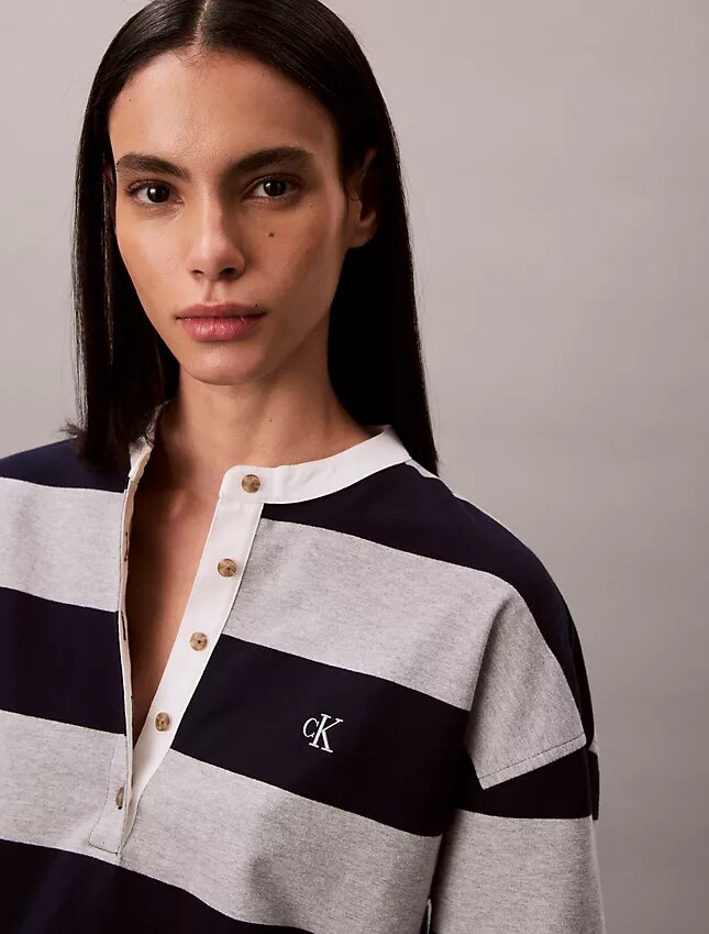 Maglietta Henley a righe varsity Maglietta Henley a righe varsity