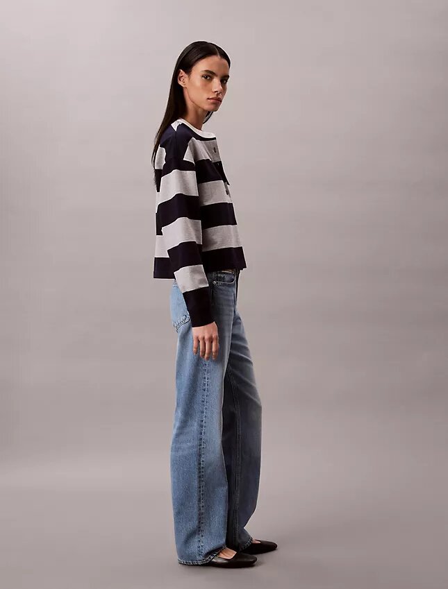 Maglietta Henley a righe varsity Maglietta Henley a righe varsity