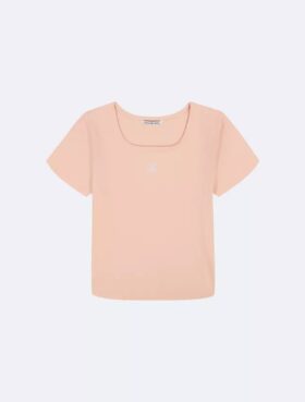 Maglietta per neonati con scollo quadrato da bambina