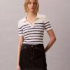 Maglietta polo in cotone a costine liscio