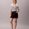 Maglietta polo in cotone a costine liscio