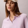 Maglietta polo in cotone con bordi a costine Maglietta polo in cotone con bordi a costine