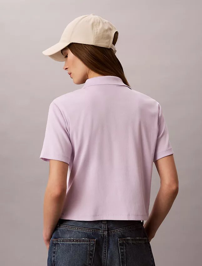 Maglietta polo in cotone con bordi a costine Maglietta polo in cotone con bordi a costine