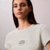 Maglietta slim a costine con logo Maglietta slim a costine con logo