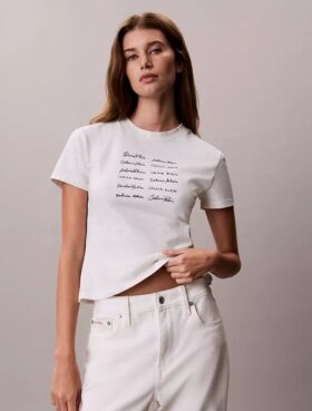 Maglietta slim con grafica del logo