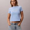 Maglietta slim con logo a strati Maglietta slim con logo a strati