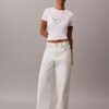 Maglietta slim con logo a strati Maglietta slim con logo a strati