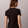 Maglietta slim con logo a strati Maglietta slim con logo a strati