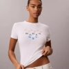 Maglietta slim con logo a strati Maglietta slim con logo a strati