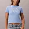 Maglietta slim con logo a strati Maglietta slim con logo a strati