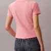 Maglietta slim con logo grafico curvo Maglietta slim con logo grafico curvo
