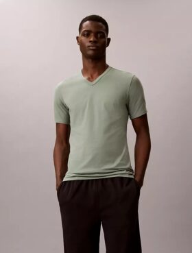 Maglietta slim fit con scollo a V in misto Cotton Stretch, confezione da 3