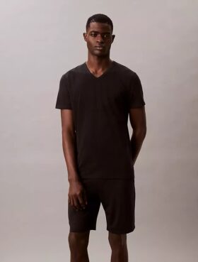 Maglietta slim fit con scollo a V in misto Cotton Stretch, confezione da 3 Maglietta slim fit con scollo a V in misto Cotton Stretch, confezione da 3