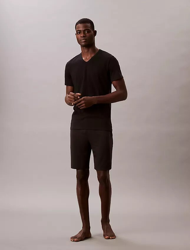 Maglietta slim fit con scollo a V in misto Cotton Stretch, confezione da 3 Maglietta slim fit con scollo a V in misto Cotton Stretch, confezione da 3