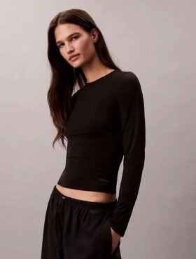 Maglietta slim in nylon elasticizzato
