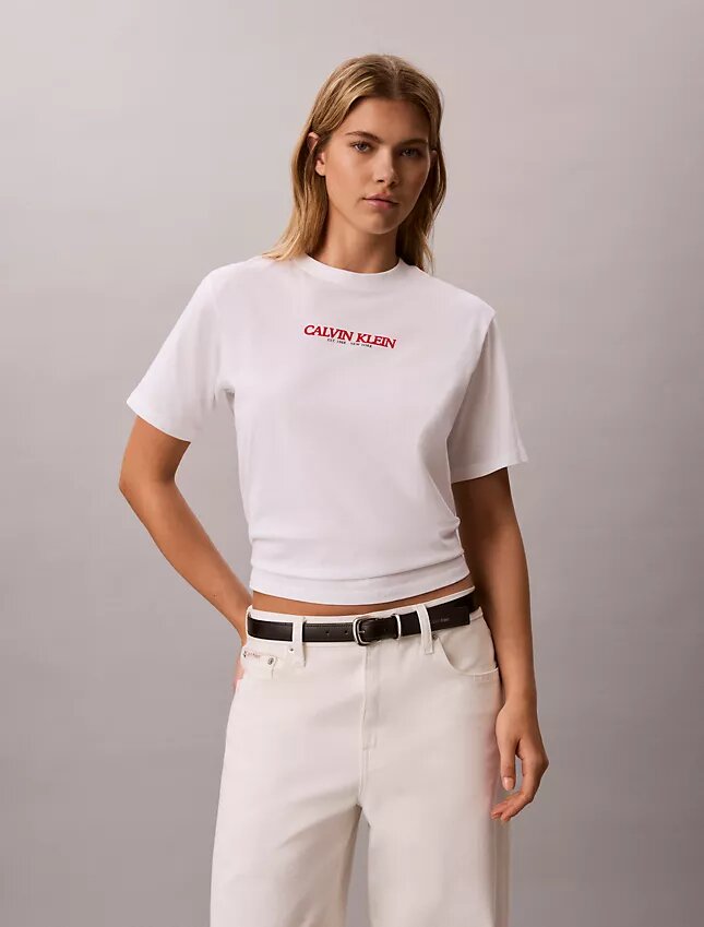 Maglietta squadrata con logo Calvin Klein Maglietta squadrata con logo Calvin Klein