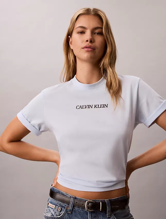 Maglietta squadrata con logo Calvin Klein Maglietta squadrata con logo Calvin Klein
