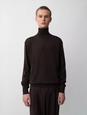 Maglione a collo alto color cenere