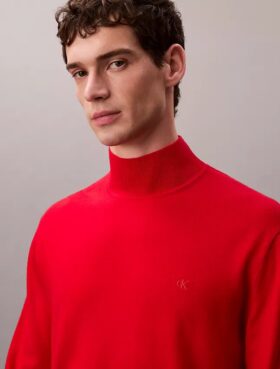 Maglione a collo alto in lana merino