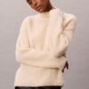 Maglione a collo alto morbido a coste Maglione a collo alto morbido a coste