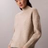 Maglione a collo alto morbido con costine sottili Maglione a collo alto morbido con costine sottili