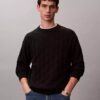 Maglione a coste con logo su tutta la superficie