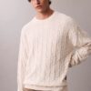 Maglione a costine con logo su tutta la superficie