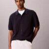 Maglione button-down con trama a rete Maglione button-down con trama a rete